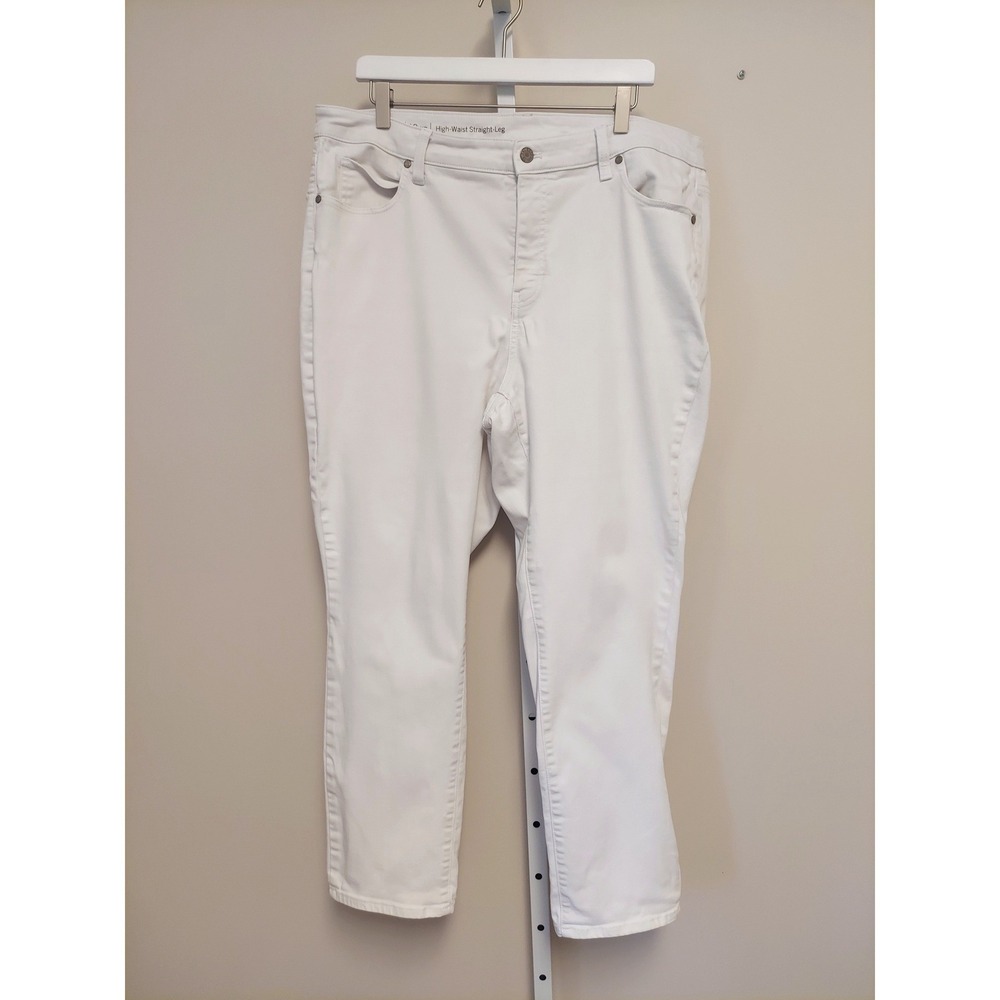 Talbots Flawless High-Waist Straight-Leg Jeans White 18WP Plus Petite